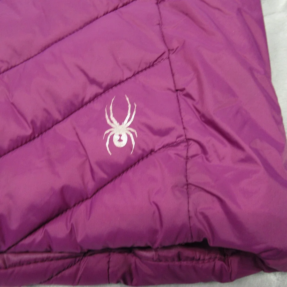 Spyder Jacket Kids Large Purple Insulated Thumbholes Hooded Quilted Puffer‎